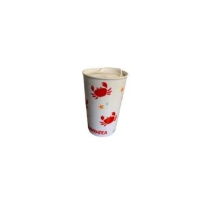 David’s Tea White and Red Ceramic To Go Mug with Crab Design